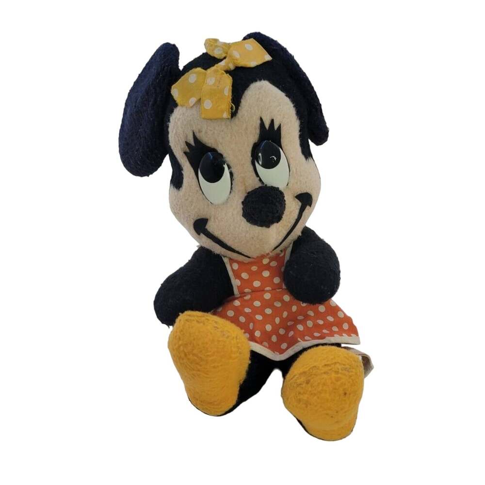 VINTAGE MINNIE MOUSE WALT DISNEY CHARACTERS 1970's PLUSH CALIFORNIA STUFFED TOYS